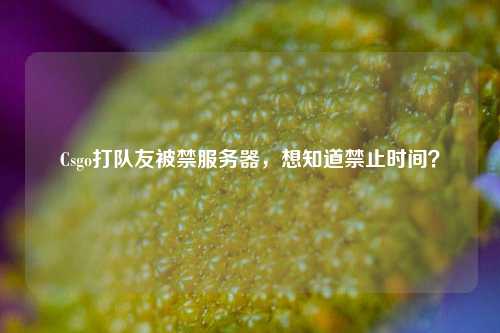Csgo打隊友被禁服務器，想知道禁止時間？