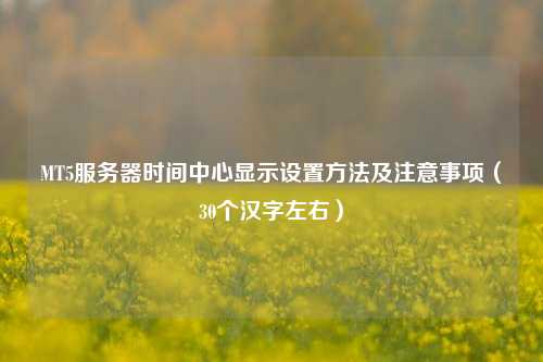 MT5服務(wù)器時間中心顯示設(shè)置方法及注意事項(xiàng)（30個漢字左右）