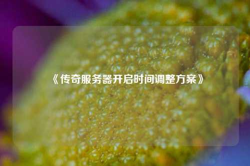 《傳奇服務(wù)器開(kāi)啟時(shí)間調(diào)整方案》